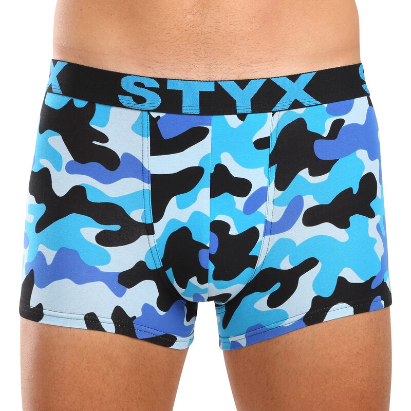 Pánske boxerky Styx art športová guma maskáč modrý (G1850) 58018653