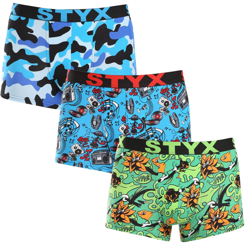 3PACK pánske boxerky Styx art športová guma viacfarebné (3G15780) 58018652