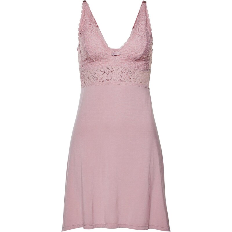 bonprix Negližé z mäkkej viskózy, farba ružová 44734309