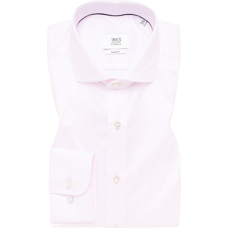 1863 BY ETERNA luxusná keprová košeľa ružová Slim Fit super soft Non 59068743