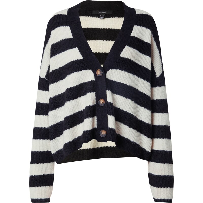 VERO MODA Kardigán Natahlie čierna / biela 59702982