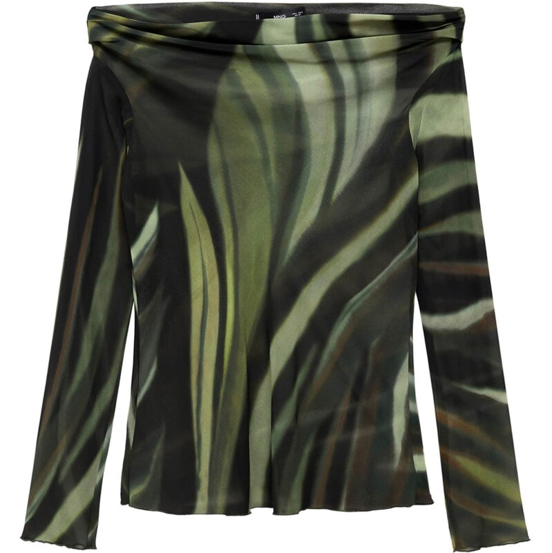 MANGO Blúzka DONNY svetlozelená / tmavozelená / čierna 58139656