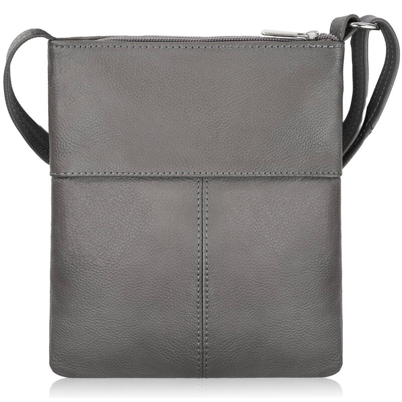 Abruzzo Dámska kožená crossbody kabelka ABR-49-GR | šedá ABR-49-GR 58145551