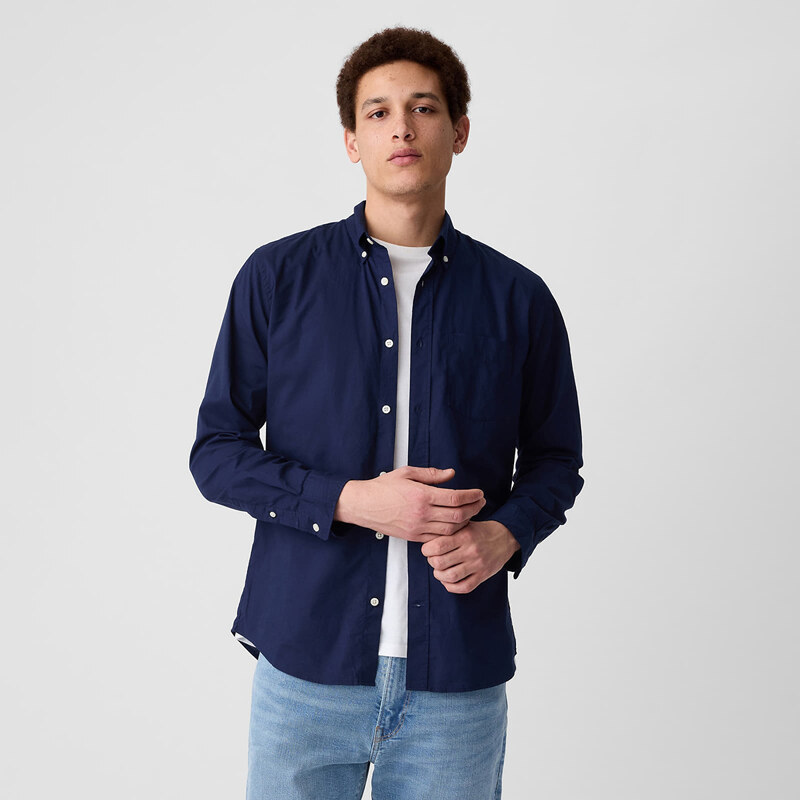 Košeľa GAP Slim-Fit Poplin Shirt Tapestry Navy XL 58150331