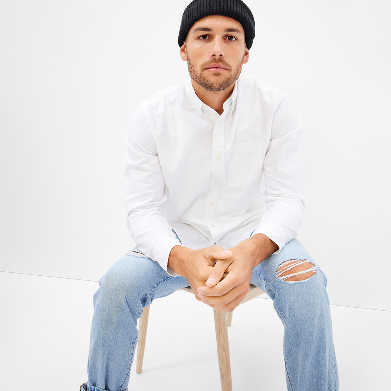 Košeľa GAP Stardard Oxford Shirt White L 58150210