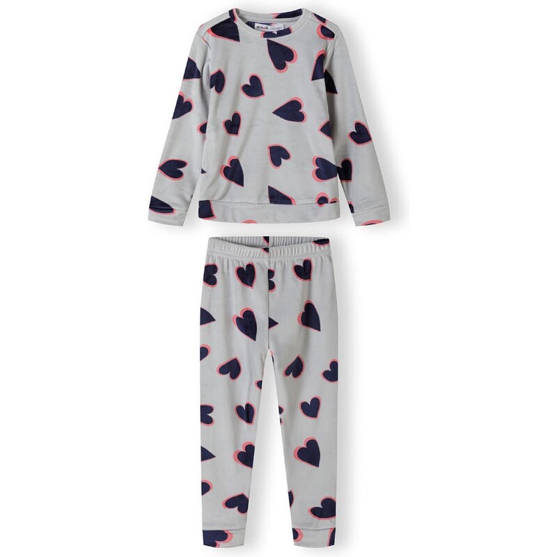 MINOTI Pyžamo námornícka modrá / svetlosivá / lososová 58156249