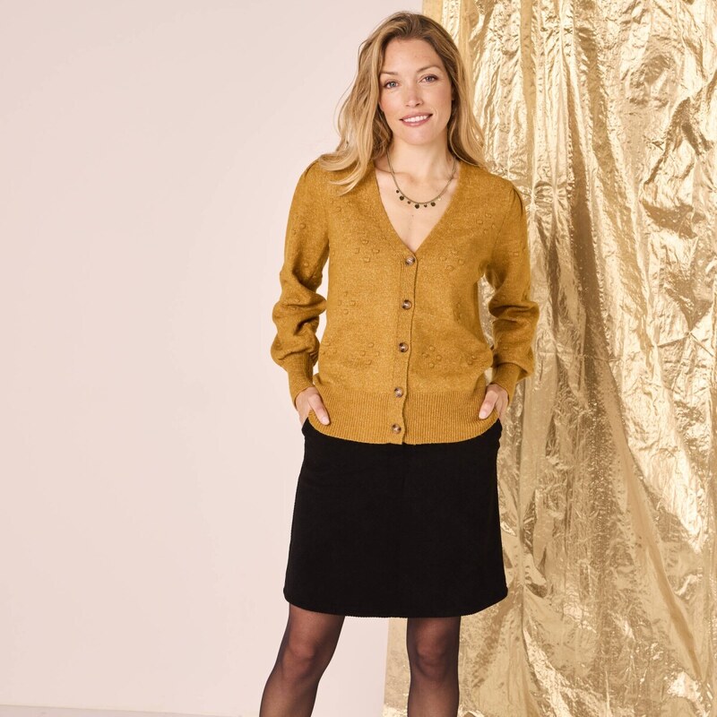 Sveter úpletu so vzorom okrová 044 Blancheporte 58166479