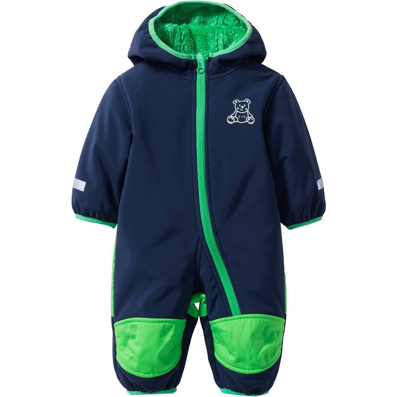 bonprix Detský overal Softshell, plyšový flís, farba modrá 44790085