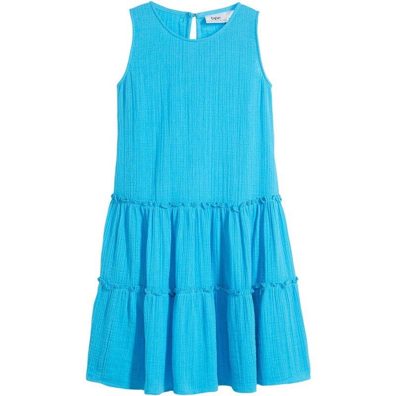 bonprix Vzdušné mušelínové midi šaty, farba modrá 52159087