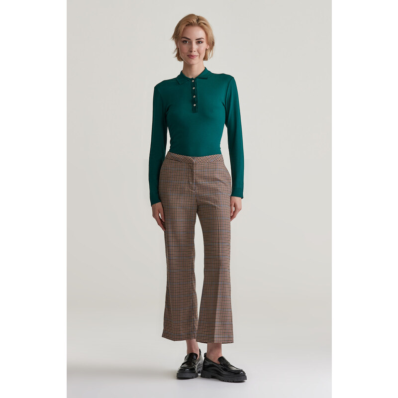 NOHAVICE GANT CROPPED SLACKS DARK KHAKI 58170967