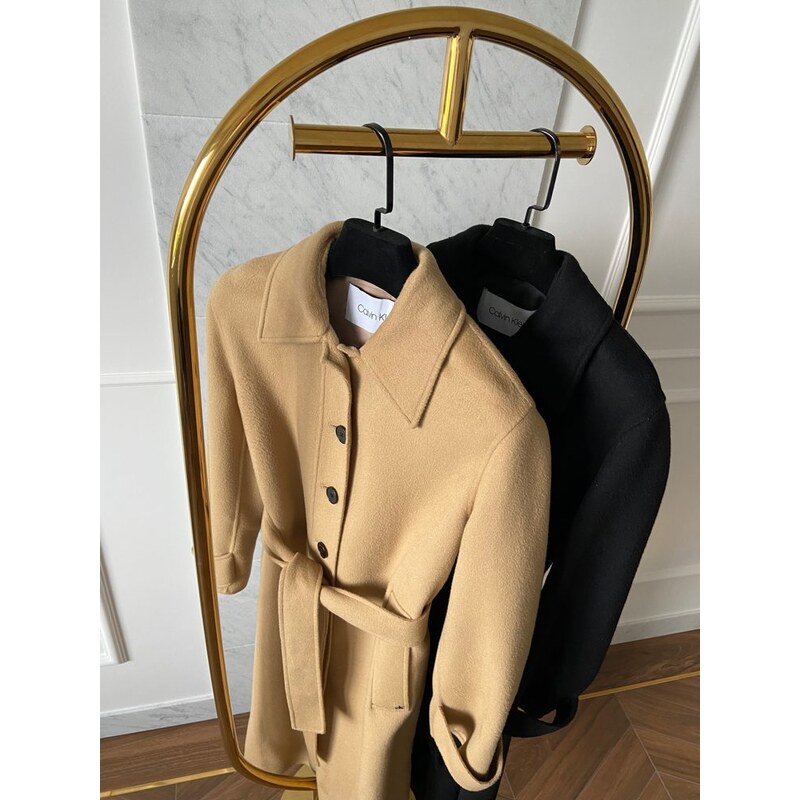 Calvin Klein béžový flaušový kabát