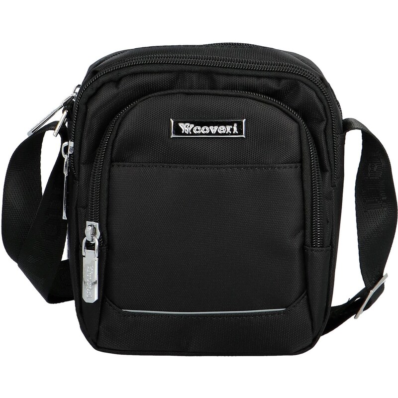 Trendy pánska textilná crossbody taška Coveri Farkas, čierna 64831796