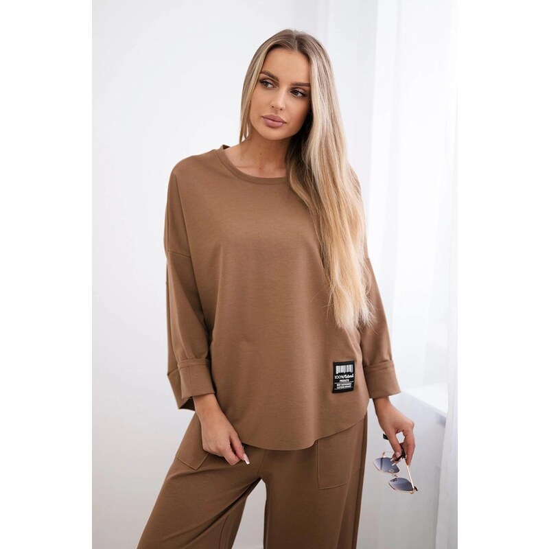 MladaModa Tepláková súprava Milano Winter farba camel 56410686