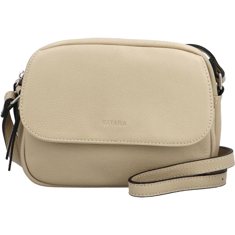 Dámska kožená crossbody kabelka krémová - Katana Yeiny krémová 58278789
