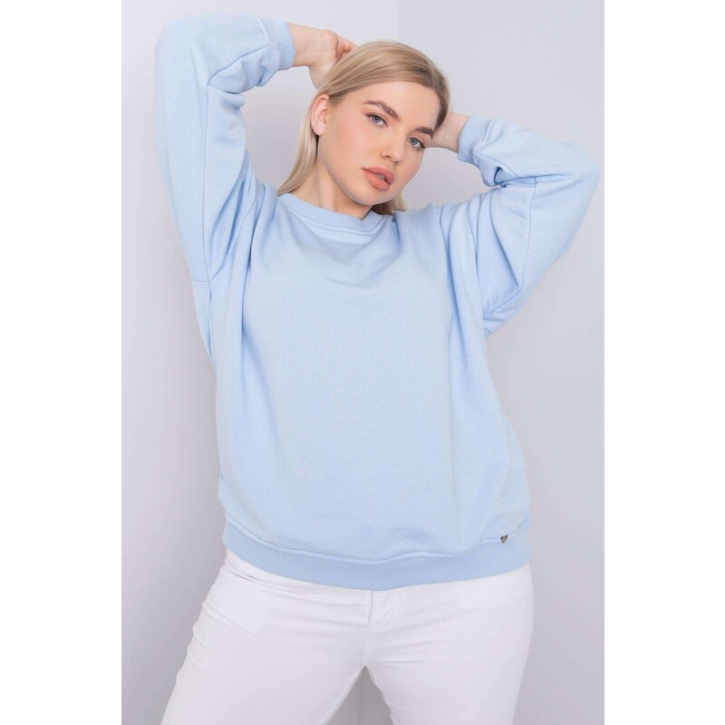 MladaModa Oversize mikina Mischa bez kapucne svetlomodrá 58181178