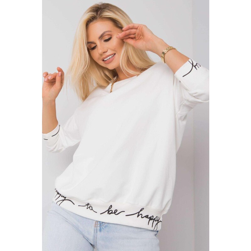 MladaModa Oversize mikina Charliza s nápismi na patentoch farba ecru 58181184