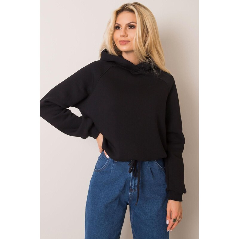 MladaModa Zateplená mikina Nicole s kapucňou čierna 58181192