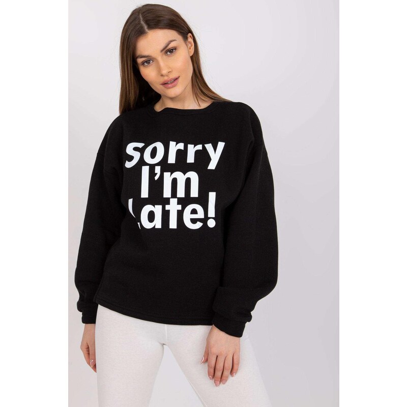 MladaModa Mikina Francisco s nápisom čierna 58181297