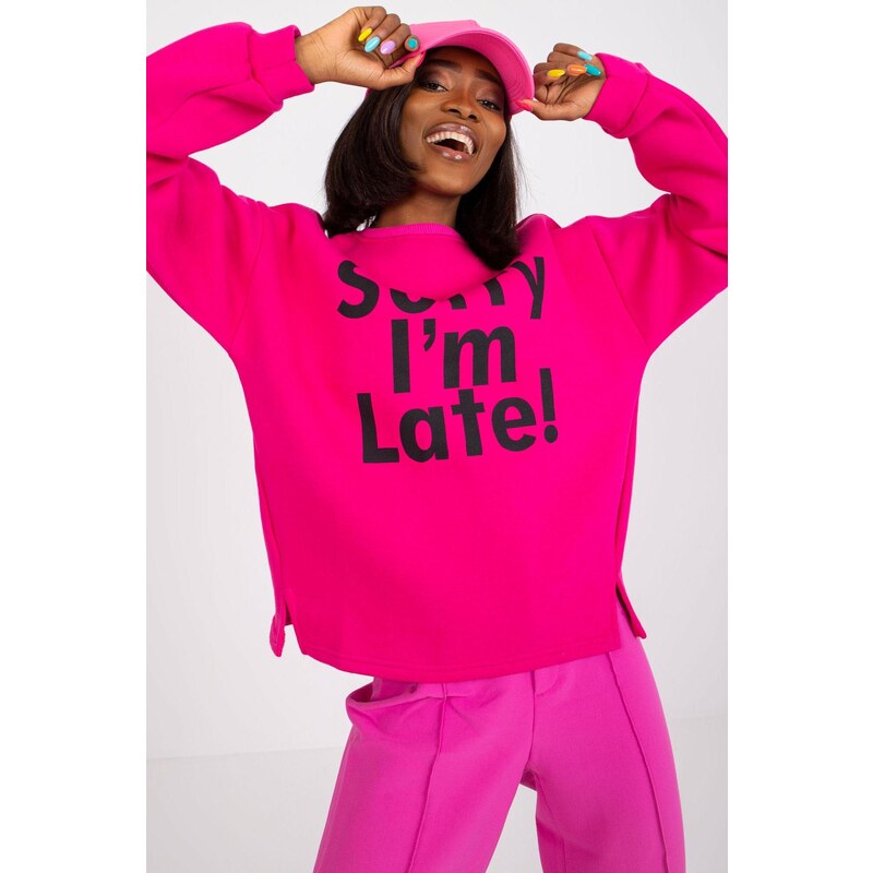 MladaModa Mikina Francisco s nápisom fuksiová 58181298