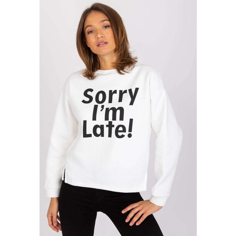 MladaModa Mikina Francisco s nápisom farba ecru 58181299