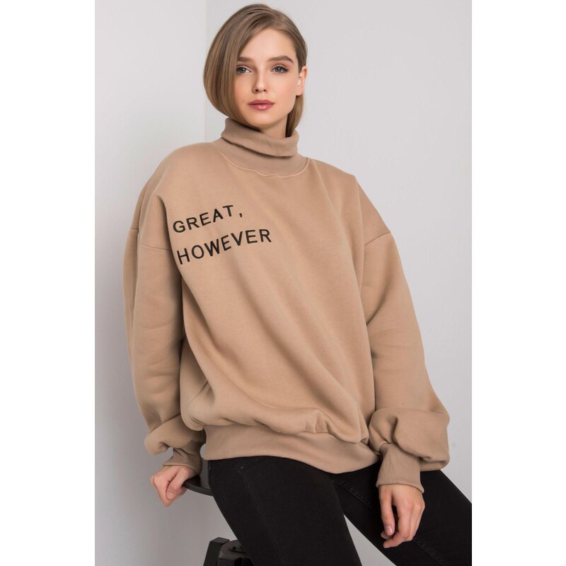 MladaModa Zateplená oversize mikina Kelly béžová 58181337