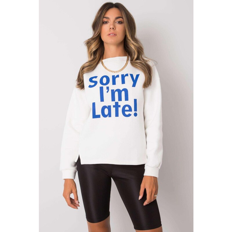 MladaModa Mikina Kailee s nápisom biela+kráľovská modrá 58181338