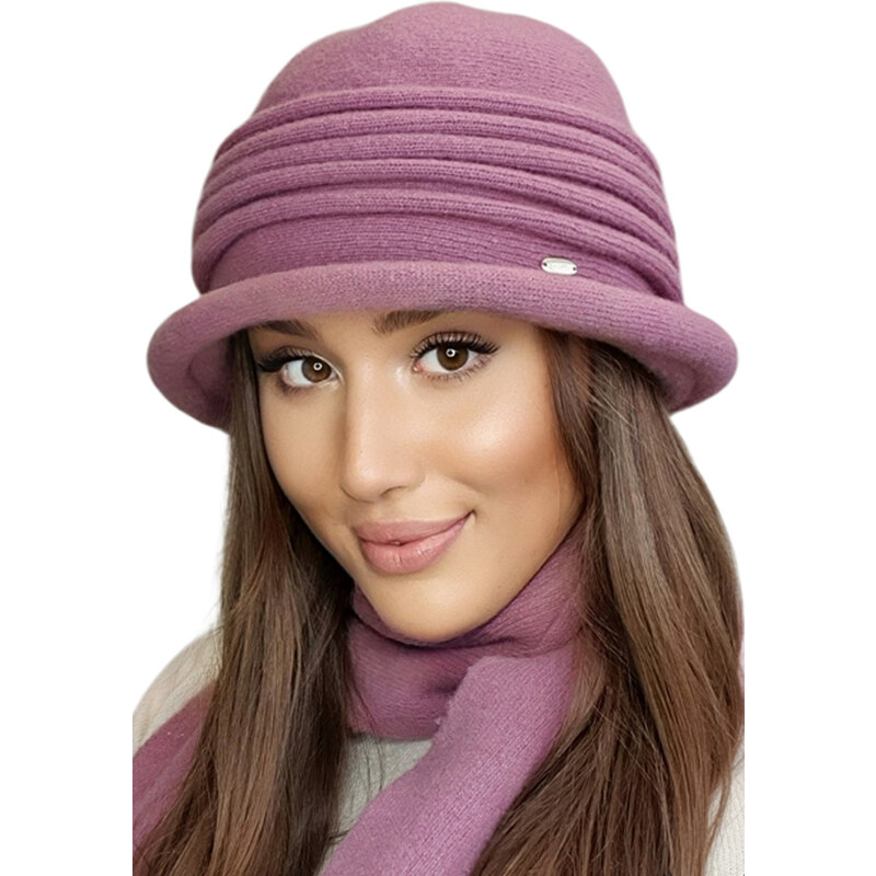 Kamea Fialový lila elegantný dámsky luxusný klobúk na zimu Salerno, 58181752