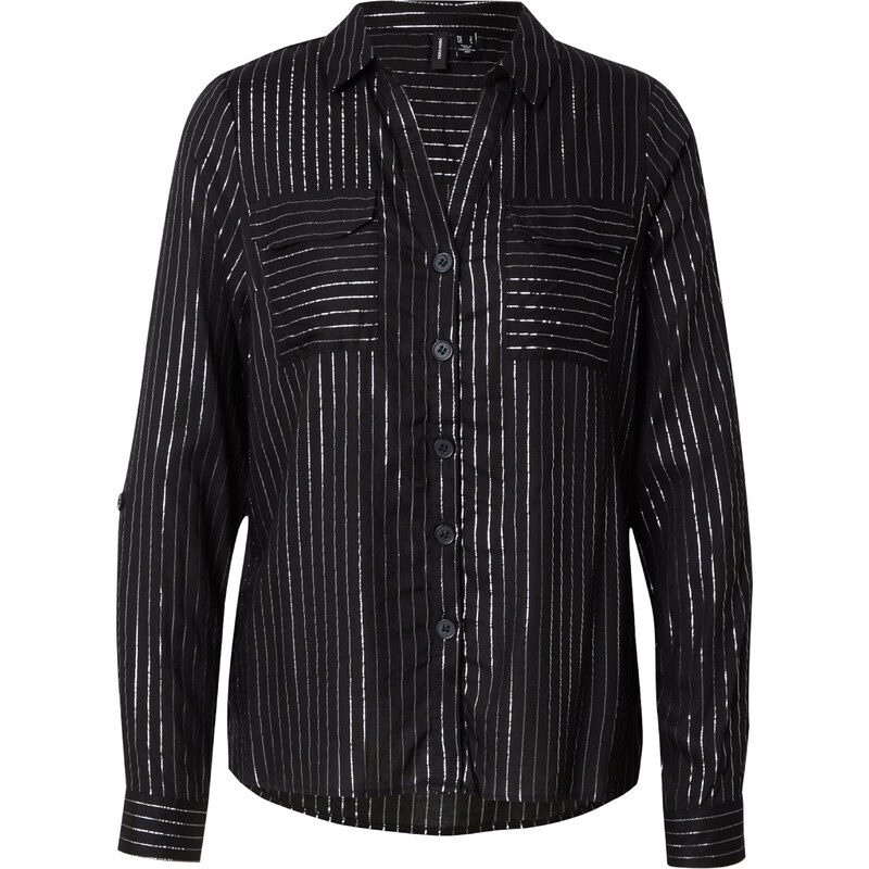 VERO MODA Blúzka VMBumpy čierna / strieborná 63059681
