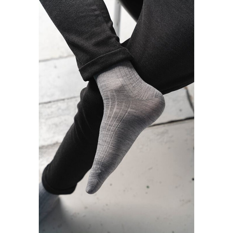 Pánske rebrované ponožky Steven art.130 Merino 61445453