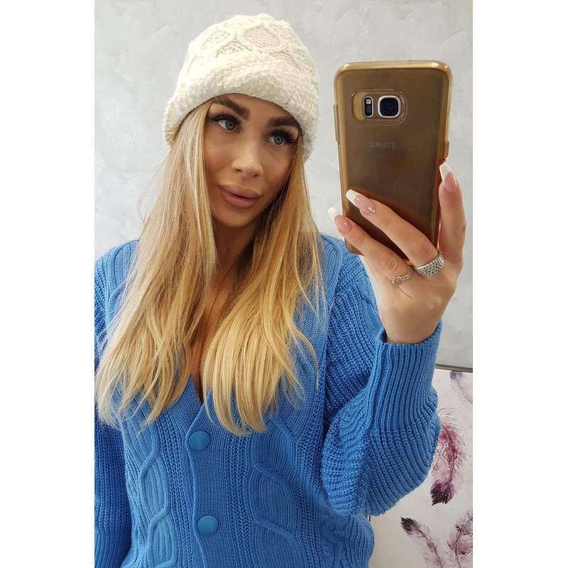 K-Fashion Fleecová čiapka Roma Bis K235 ecru 44560732