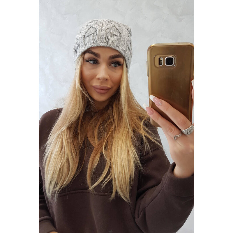 K-Fashion Fleecová čiapka Sonia K201 svetlo šedá 44560740