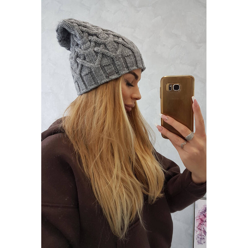 K-Fashion Fleecová čiapka Sonia K201 tmavo šedá 44560741