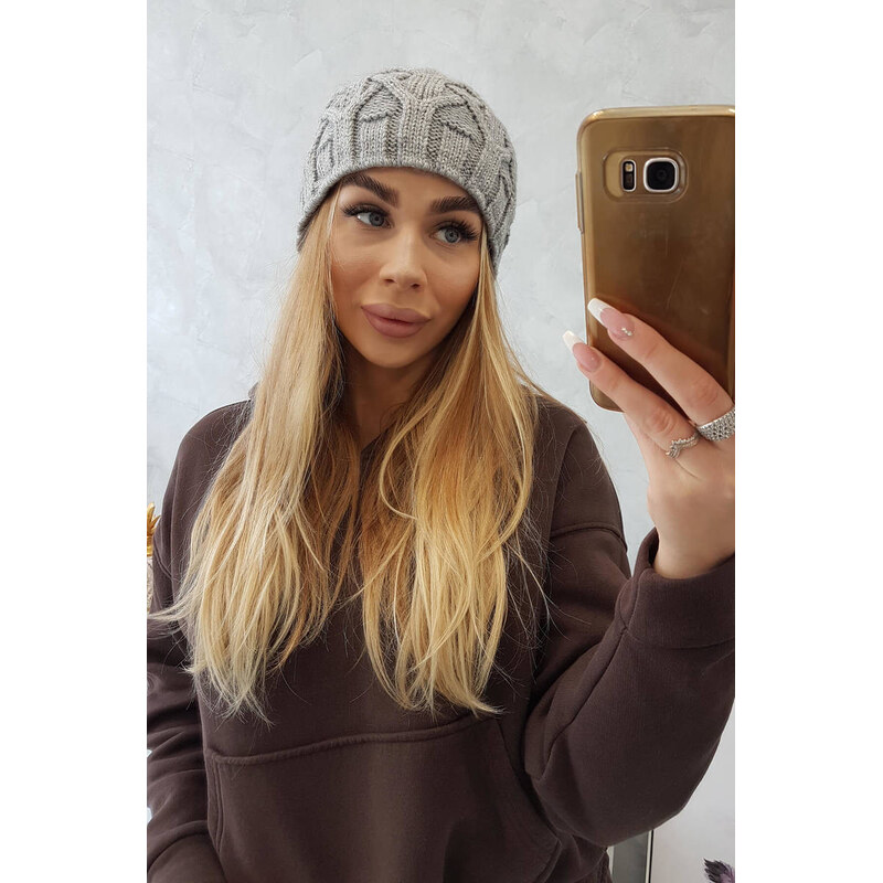 K-Fashion Fleecová čiapka Sonia K201 sivá 44560742