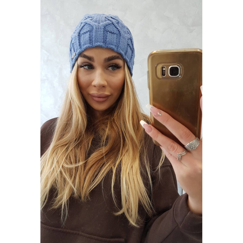 K-Fashion Sonia K201 džínsová fleecová čiapka 44560743