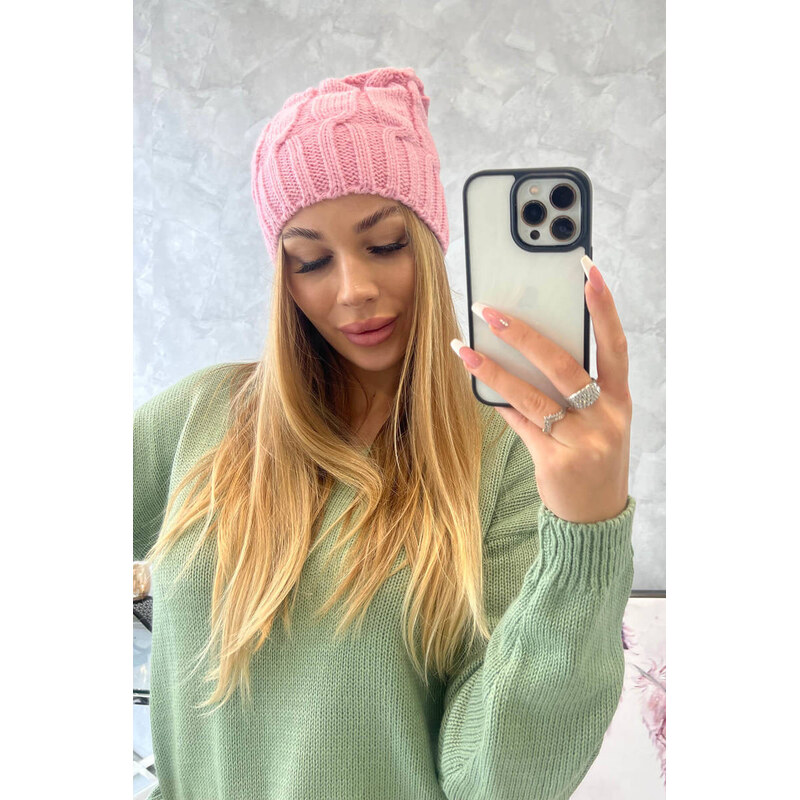 K-Fashion Fleecová čiapka Iwona K221 pink 44560860
