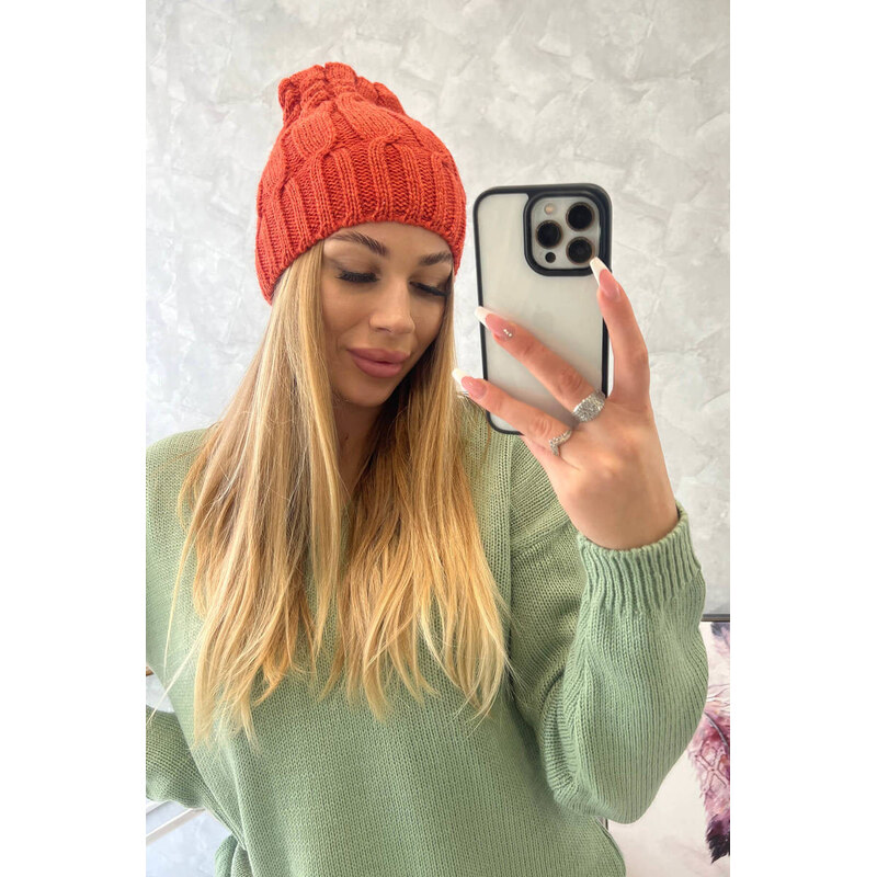 K-Fashion Fleecová čiapka Iwona K221 červená 44560865