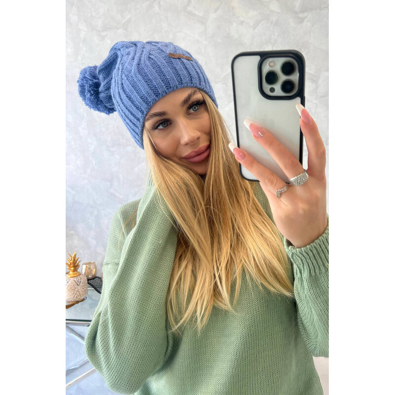 K-Fashion Fleecová čiapka Paulina K227 light denim 44560883