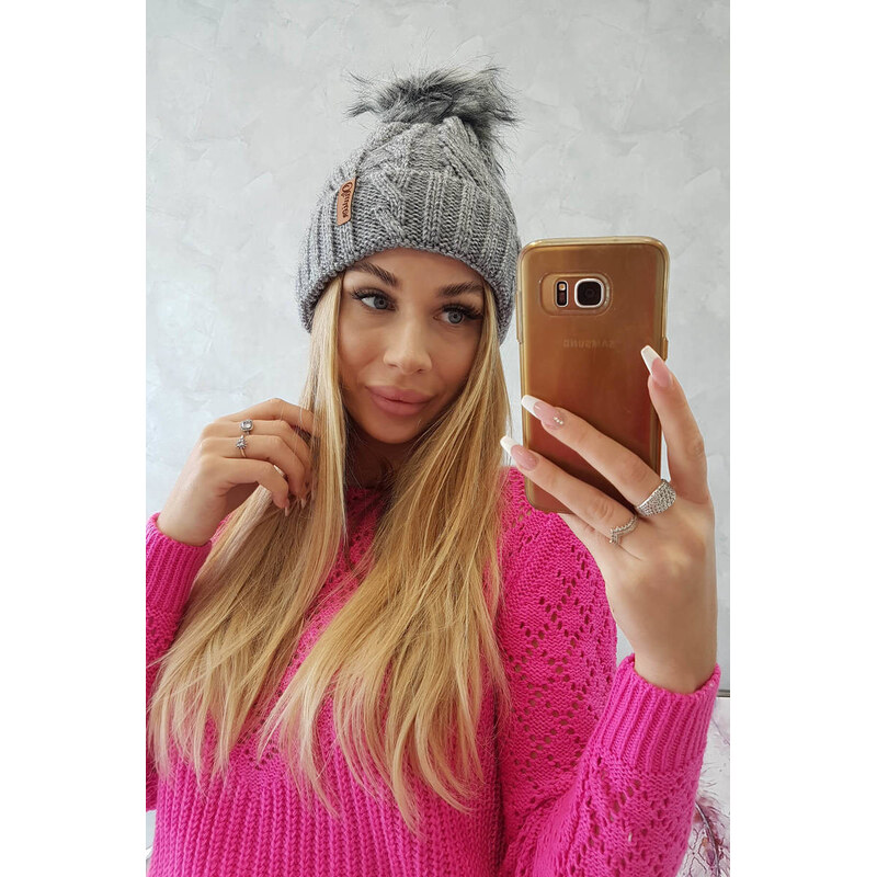 K-Fashion Fleecová kockovaná čiapka K226 tmavo šedá 44560901