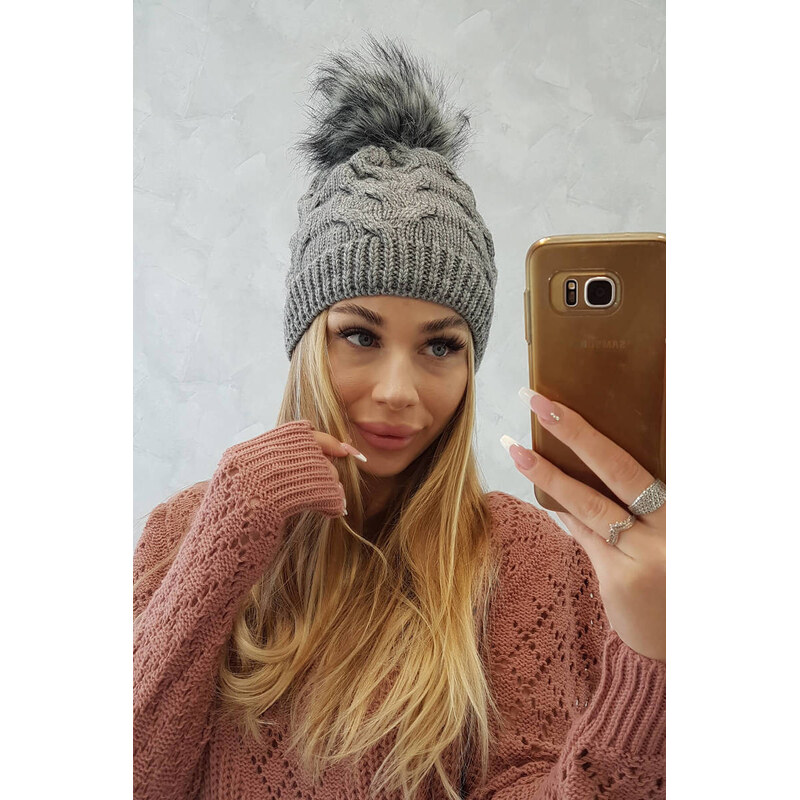 K-Fashion Fleecová čiapka Ela K242 tmavo šedá 44560940