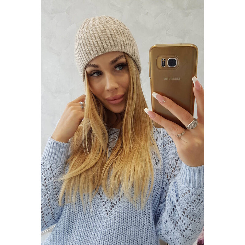K-Fashion Tenká čiapka Grace K211 svetlo béžová 44560945