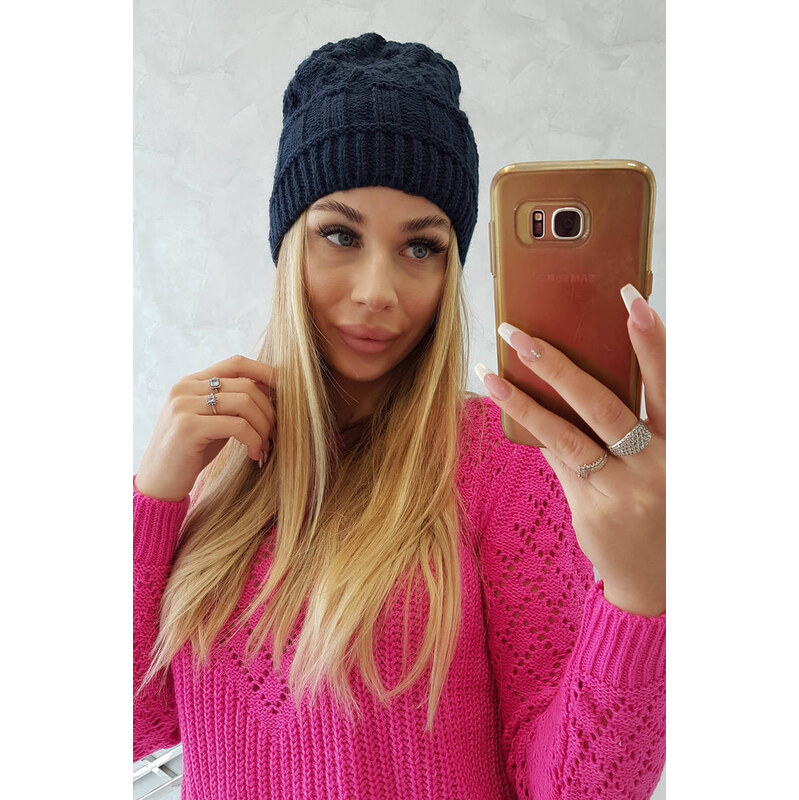 K-Fashion Fleecová čiapka Marta K231 navy blue 44560968