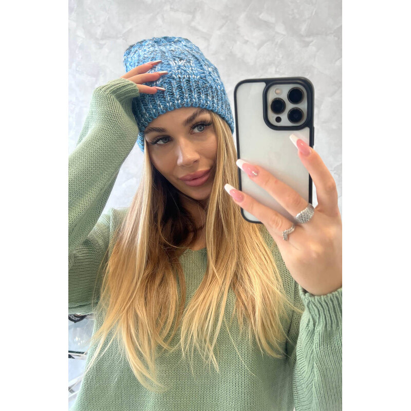 K-Fashion Fleecová čiapka Melisa K241 modrá 44561034