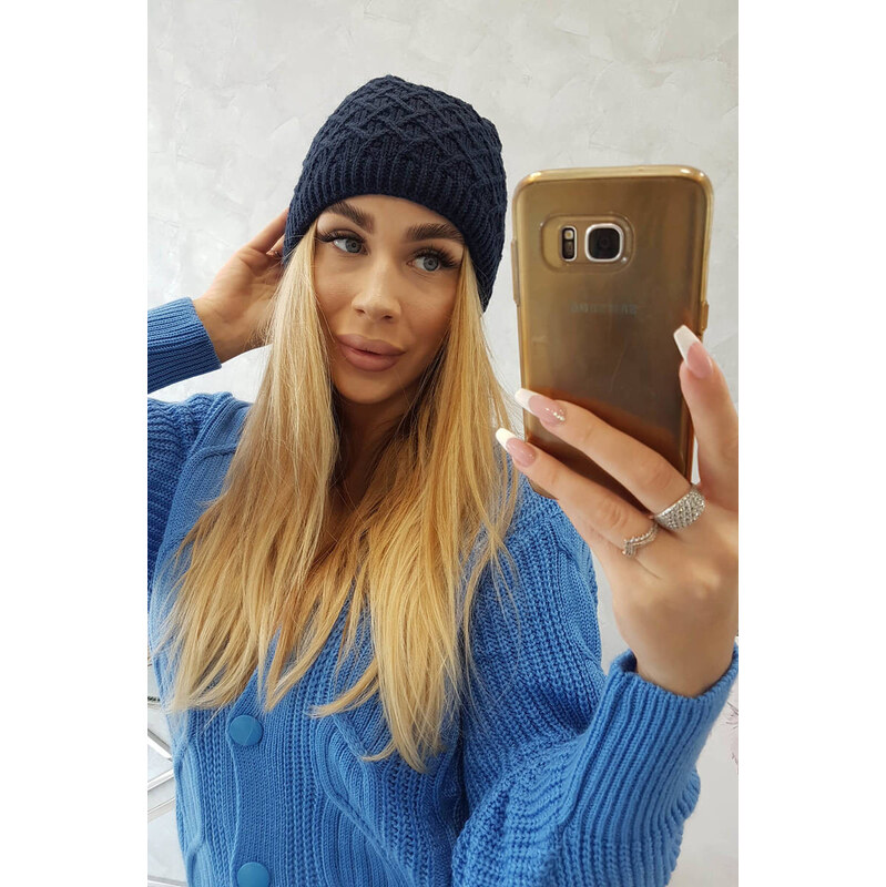 K-Fashion Fleecová čiapka K204 tmavo modrá 44561151