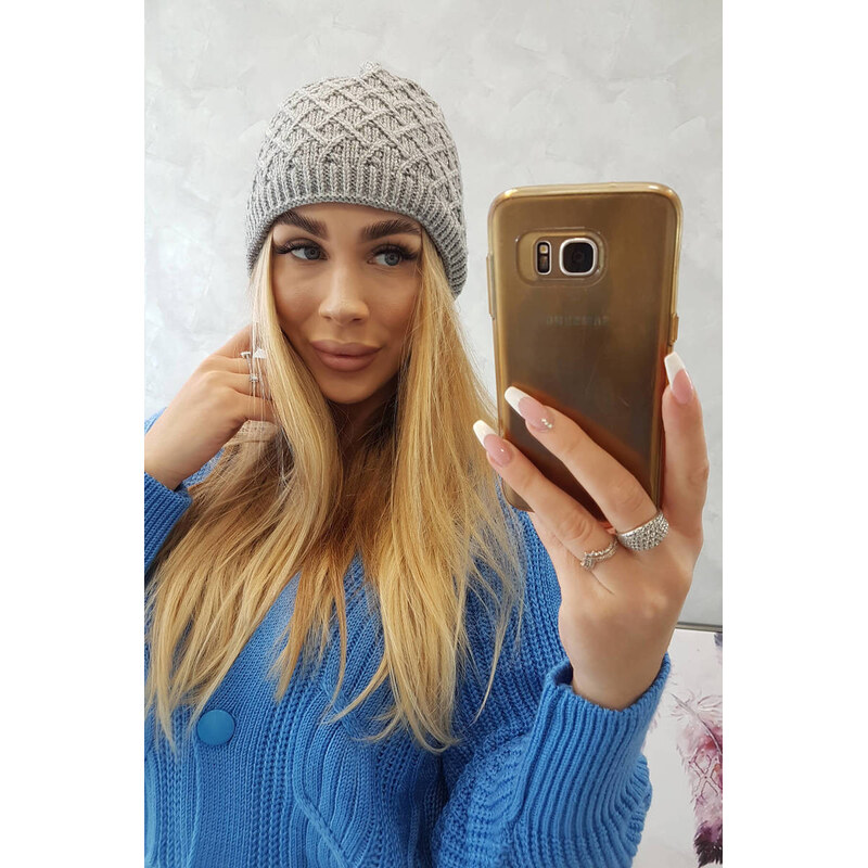 K-Fashion K204 fleecová šiltovka svetlo šedá 58190154