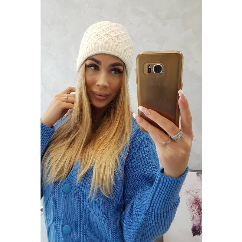 K-Fashion Fleecová čiapka K204 ecru 44561148