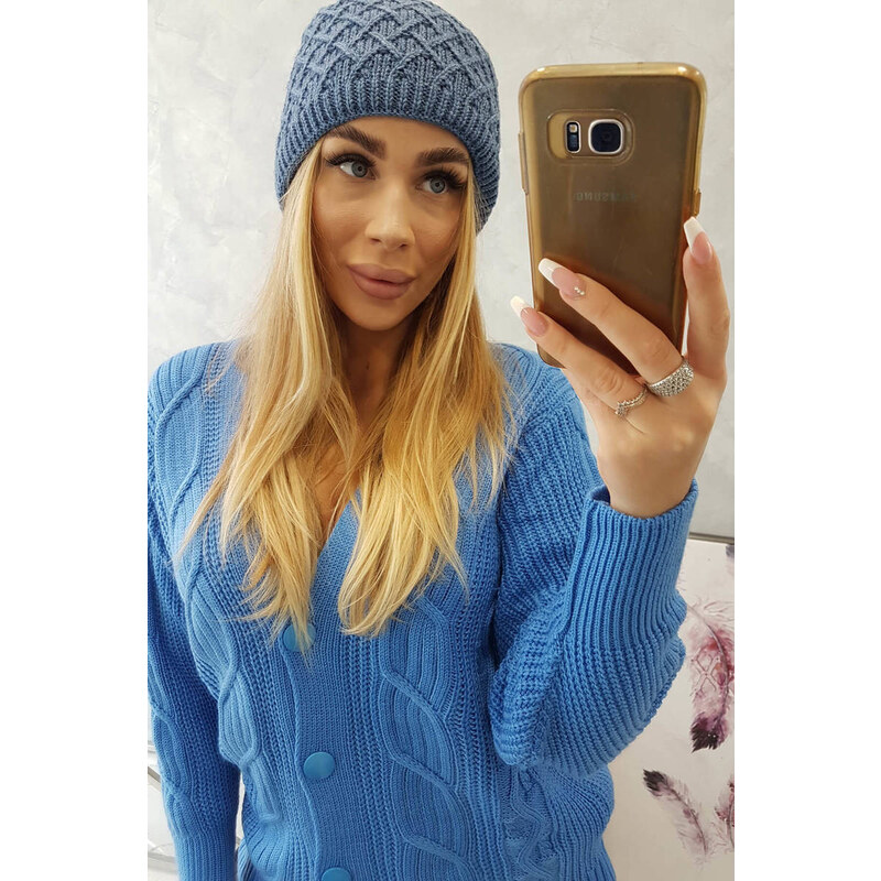 K-Fashion K204 džínsová fleecová čiapka so šiltom 44561145