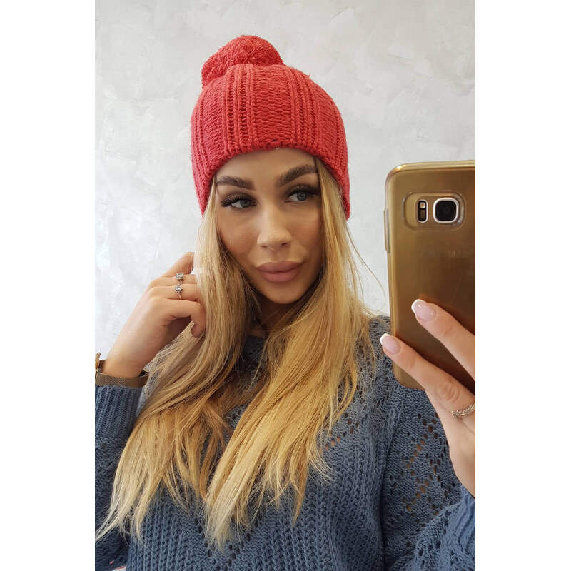 K-Fashion Fleecová čiapka Idalia K284 červená 44561422