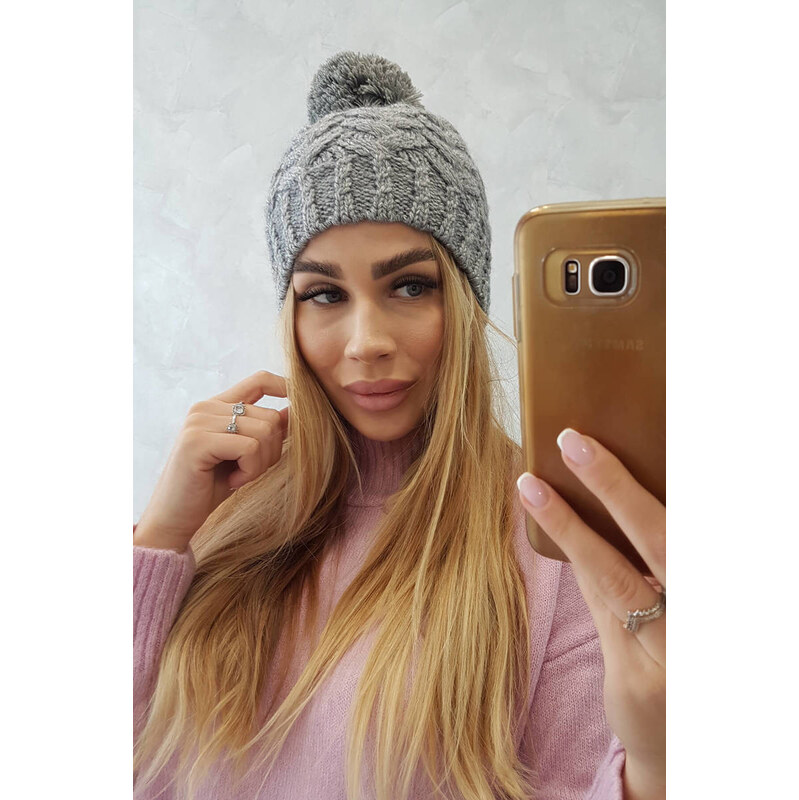 K-Fashion Fleecová čiapka Waleria K307 tmavo šedá 44561483