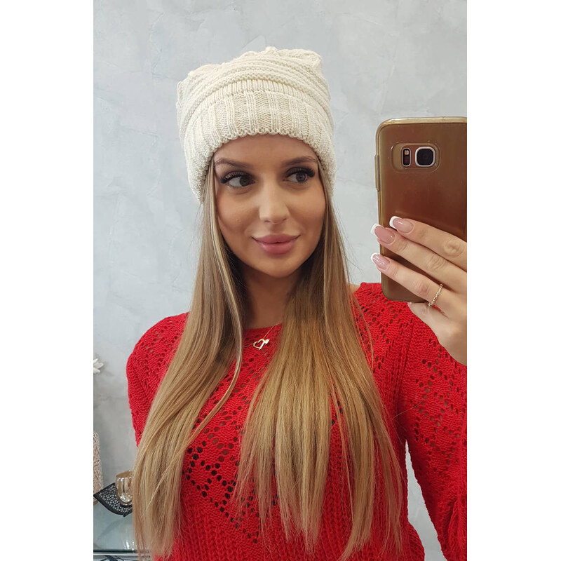 K-Fashion Dámska čiapka Łucja K337 ecru 44561502