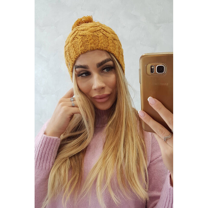 K-Fashion Fleecová čiapka Waleria K307 horčicová 44561487